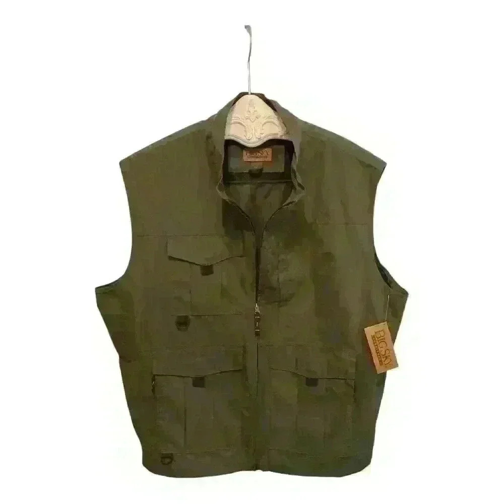 Men's XL Utility Vest Green Quick Dry Outdoor Fishing Hiking - Picture 1 of 11